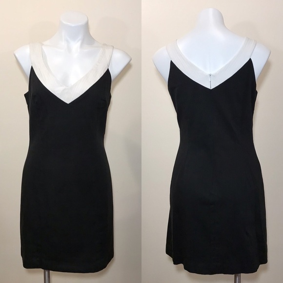 Milly Black Cocktail Dress Herringbone Size 8 - Picture 2 of 9